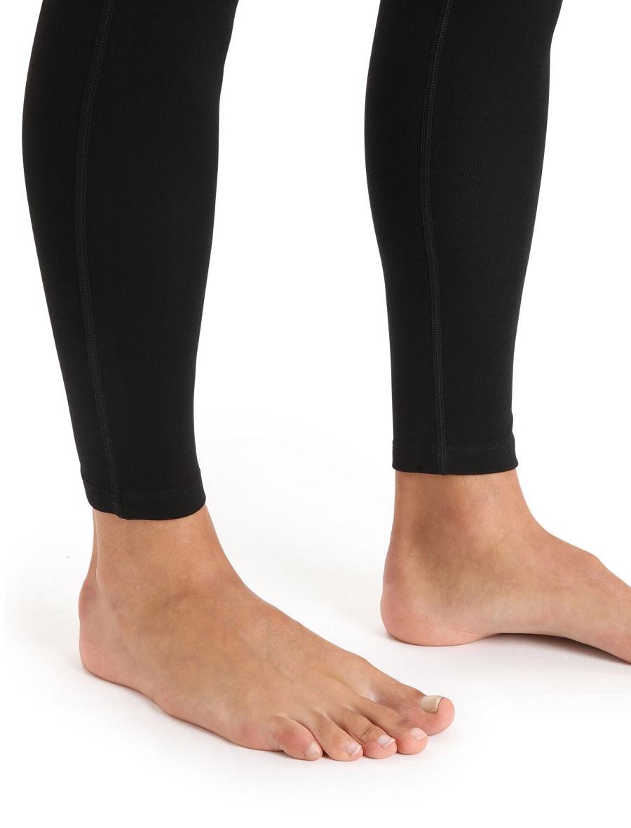 Black Icebreaker 15.5 Merino Thermal Leggings Men's Base Layers | AU 1354FDNM